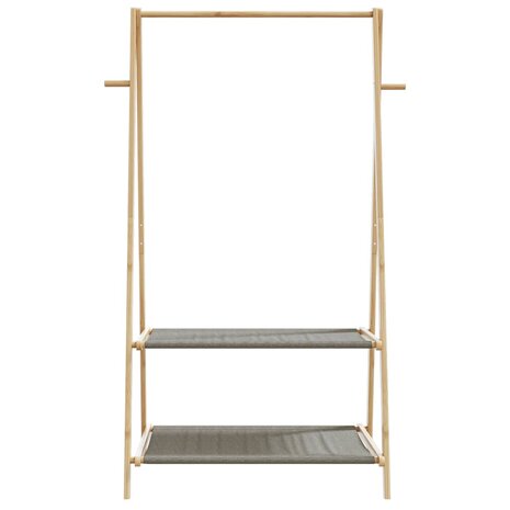 Kledingrek met schappen 96x45,5x150,5 cm bamboe 4