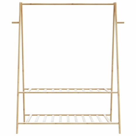 Kledingrek met schappen 132x45,5x150,5 cm bamboe 4