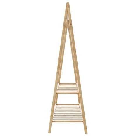 Kledingrek met schappen 132x45,5x150,5 cm bamboe 5