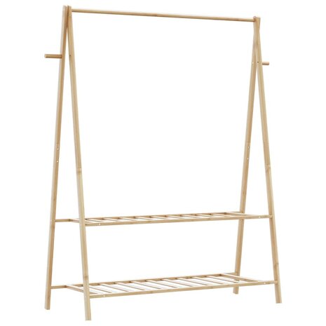 Kledingrek met schappen 132x45,5x150,5 cm bamboe 6