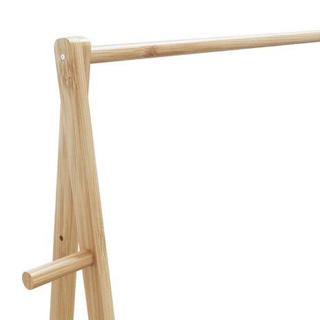 Kledingrek met schappen en wielen 132x45,5x155,5 cm bamboe 7