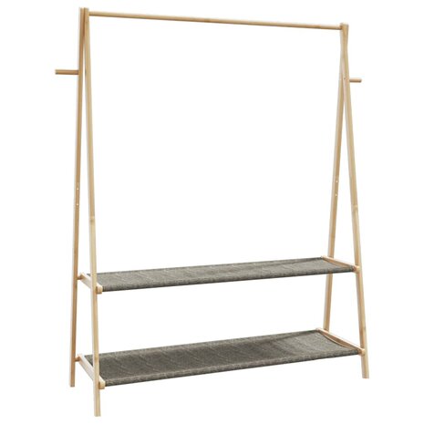 Kledingrek met schappen 132x45,5x150,5 cm bamboe 6