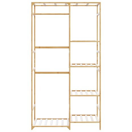 Kledingrek met schappen 100x50x184,5 cm bamboe 3