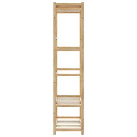 Kledingrek met schappen 80x40x175 cm bamboe 4