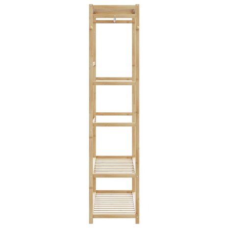Kledingrek met schappen 110x40x175 cm bamboe 4