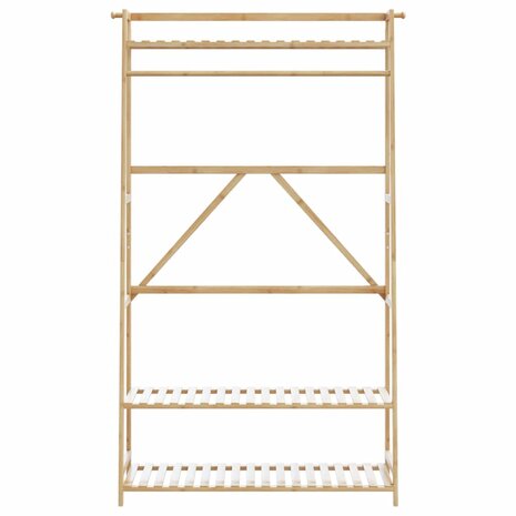 Kledingrek met schappen 110x40x180 cm bamboe 3