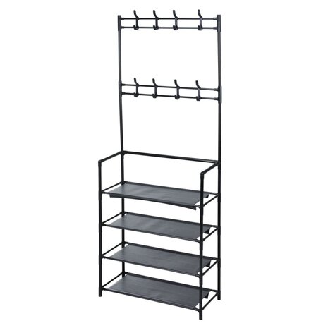 Storage solutions Kledingrek met 4 schappen 60x26x155 cm 2