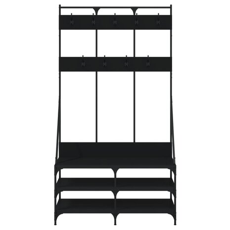 Kledingrek met schoenenrek 100x40x184 cm zwart 4