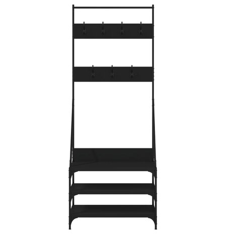 Kledingrek met schoenenrek 70x40x184 cm zwart 4