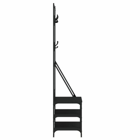 Kledingrek met schoenenrek 70x40x184 cm zwart 5