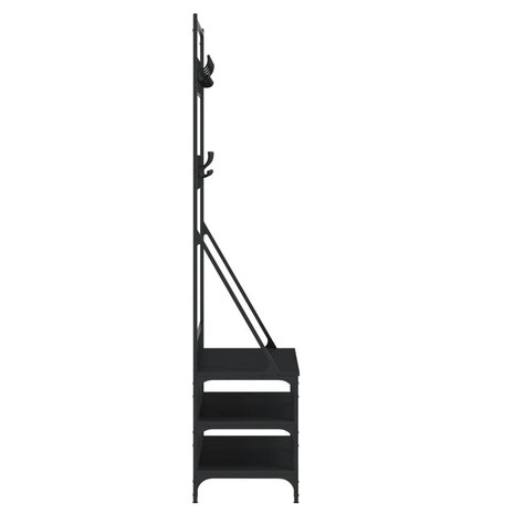 Kledingrek met schoenenrek 100x40x184 cm zwart 5