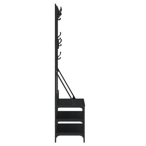 Kledingrek met schoenenrek 100x40x184 cm zwart 5