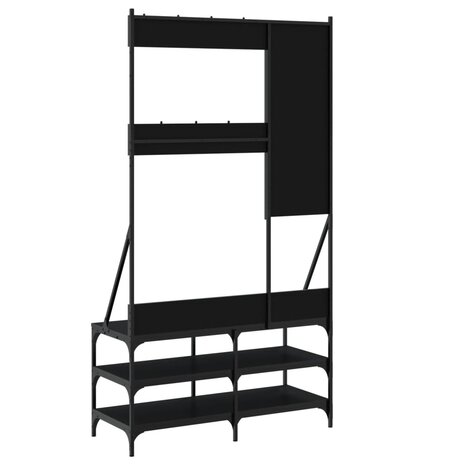 Kledingrek met schoenenrek 100x40x184 cm zwart 6