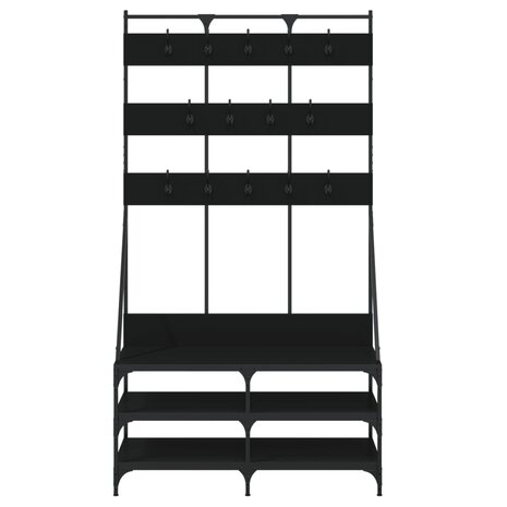 Kledingrek met schoenenrek 100x40x184 cm zwart 4