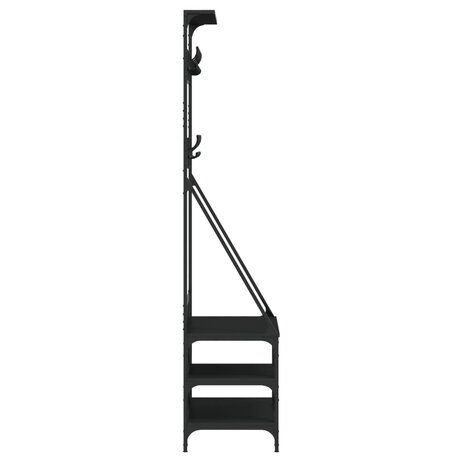 Kledingrek met schoenenrek 80x40x184 cm zwart 5