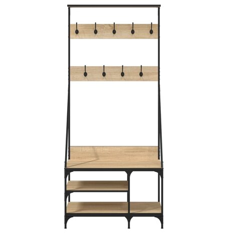 Kledingrek met schoenenrek 80x40x184 cm sonoma eikenkleurig 4