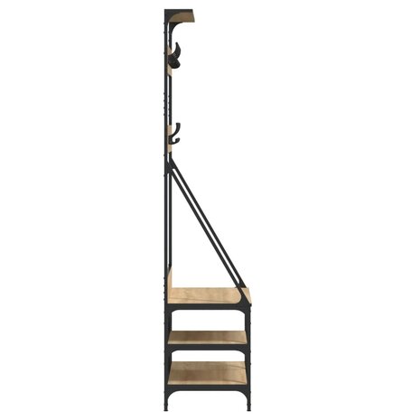 Kledingrek met schoenenrek 80x40x184 cm sonoma eikenkleurig 5