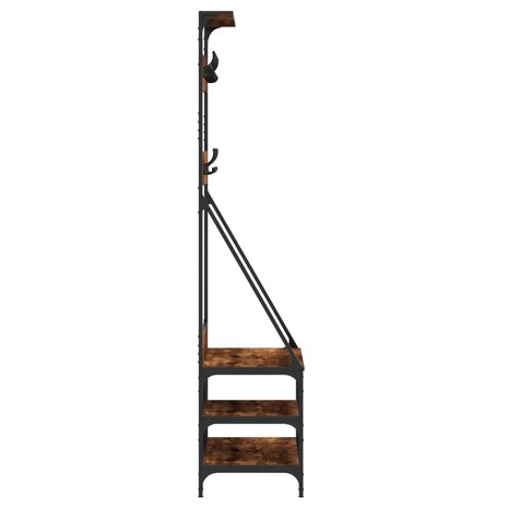 Kledingrek met schoenenrek 80x40x184 cm gerookt eikenkleurig 5