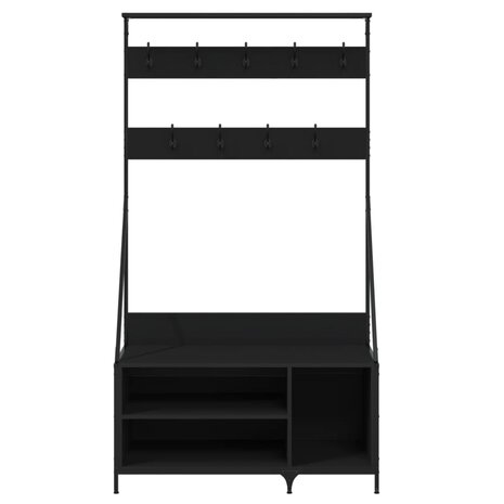 Kledingrek met schoenenrek 100x41x184 cm zwart 4