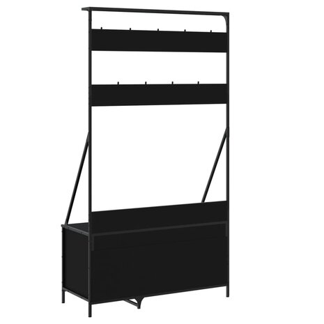Kledingrek met schoenenrek 100x41x184 cm zwart 6