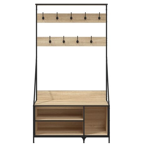 Kledingrek met schoenenrek 100x41x184 cm sonoma eikenkleurig 4