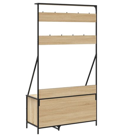 Kledingrek met schoenenrek 100x41x184 cm sonoma eikenkleurig 6