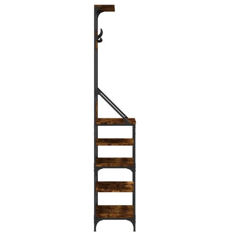 Kledingrek met schoenenrek 70x34x184 cm gerookt eikenkleurig 5
