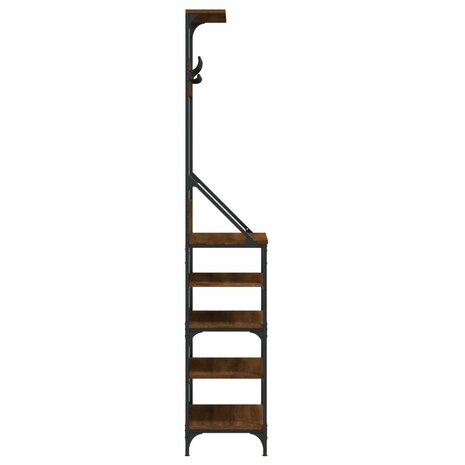 Kledingrek met schoenenrek 70x34x184 cm bruin eikenkleur 5