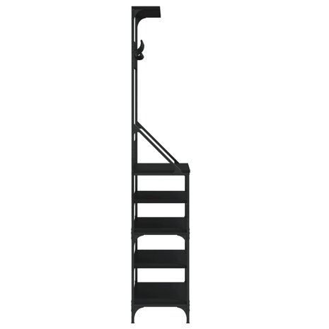 Kledingrek met schoenenrek 90x34x184 cm zwart 5