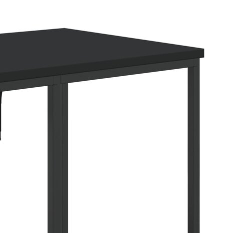 Kledingrek met schappen bewerkt hout zwart 7