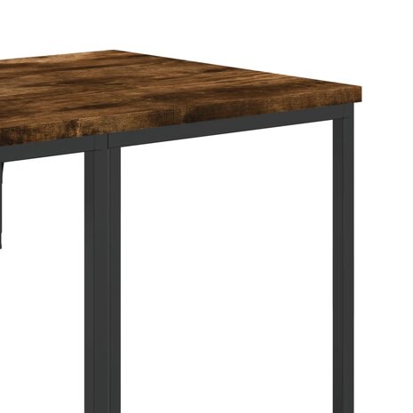 Kledingrek met schappen bewerkt hout gerookt eikenkleurig 7