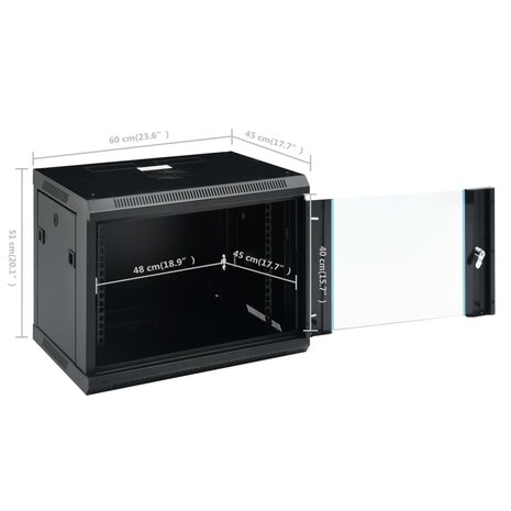 Netwerkkast voor aan de muur 9U 19" IP20 600x450x510 mm 9