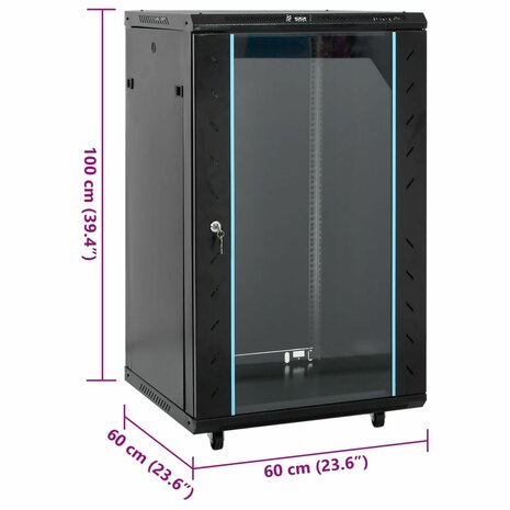 Netwerkkast met draaiwieltjes 18U 19" IP20 60x60x100 cm 7