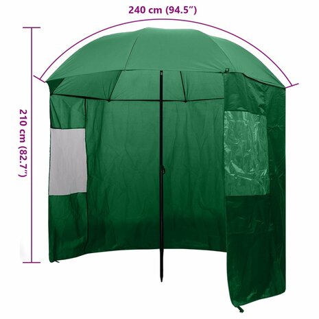 Visparaplu groen 240 x 210 cm 8