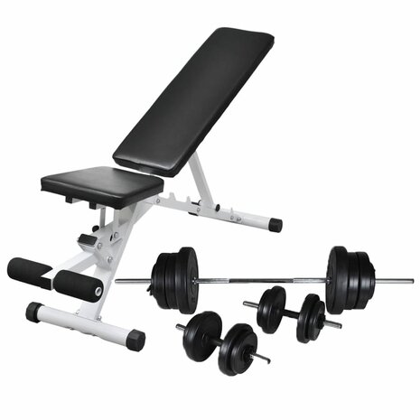 Trainingsbank met halterset 60,5 kg 1