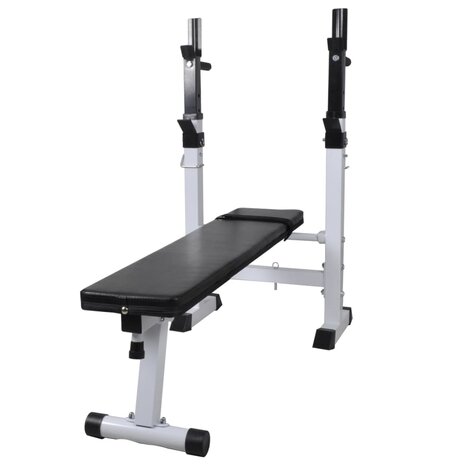 Trainingsbank met gewichtenrek en halterset 60,5 kg 2