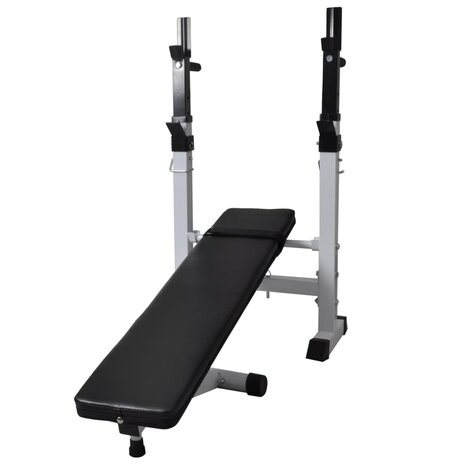 Trainingsbank met gewichtenrek en halterset 60,5 kg 5