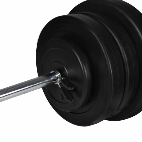 Trainingsbank met gewichtenrek en halterset 60,5 kg 8