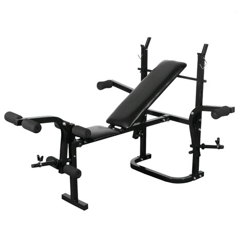 Gewichtenbank met gewichtenrek en halterset 30,5 kg 2