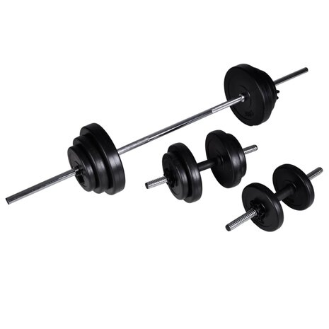 Gewichtenbank met gewichtenrek en halterset 30,5 kg 6