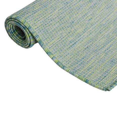Buitenkleed platgeweven 80x150 cm turquoise 3