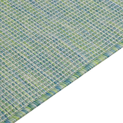 Buitenkleed platgeweven 80x150 cm turquoise 4