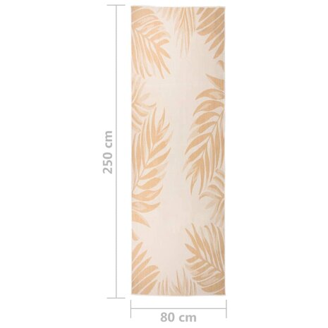 Buitenkleed met bladpatroon platgeweven 80x250 cm 6