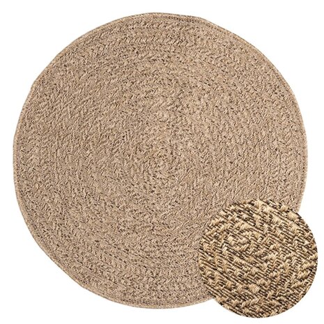 Vloerkleed ZIZUR binnen en buiten 90 cm jute look 1