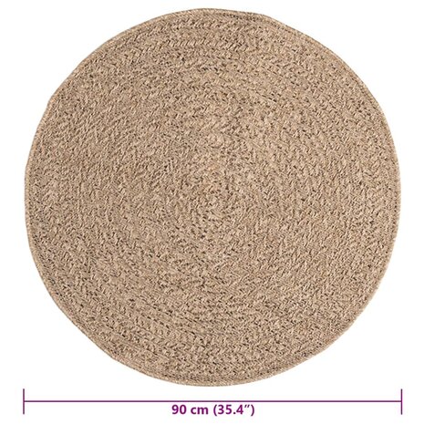 Vloerkleed ZIZUR binnen en buiten 90 cm jute look 9