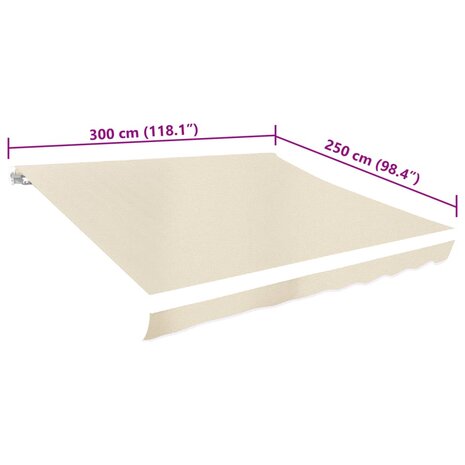 Luifeldoek 3x2,5 m canvas crème 4