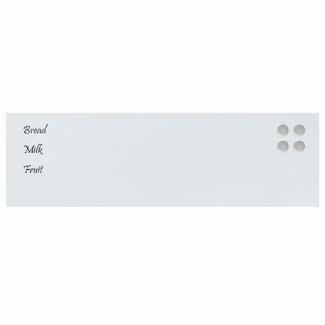 Magneetbord voor aan de wand 100x30 cm gehard glas wit 3