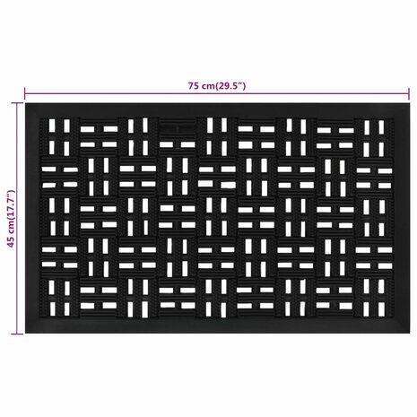 Deurmat rechthoekig 45x75 cm rubber 6