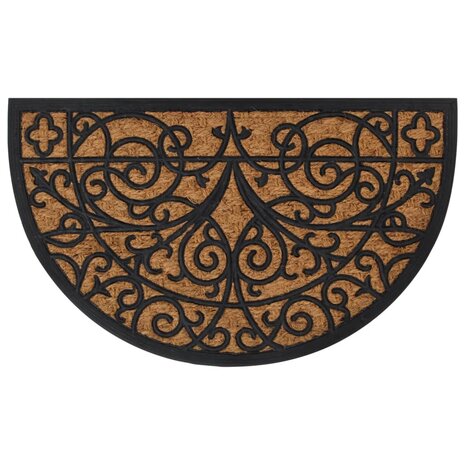 Deurmat halfrond 45x75 cm rubber en kokosvezel 1