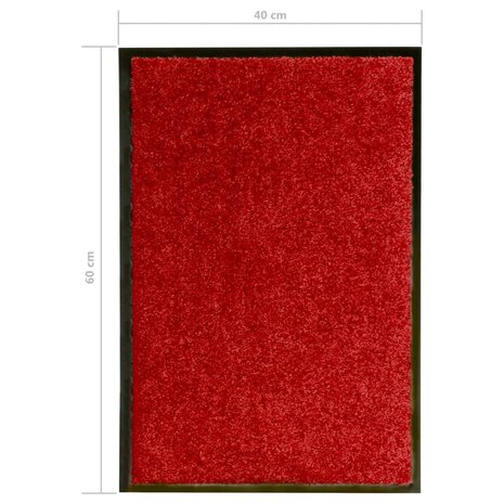 Deurmat wasbaar 40x60 cm rood 6
